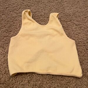 Yellow ribbed crop top - size small